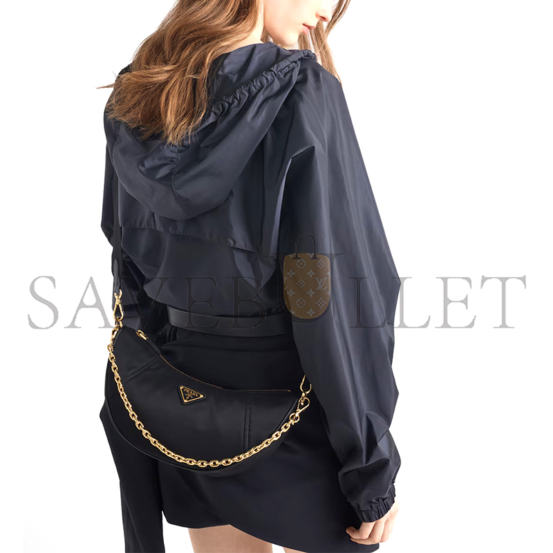 PRADA DEMI-LUNE RE-NYLON SHOULDER BAG 1BH222 (30*13.5*6cm) PRADA DEMI-LUNE RE-NYLON SHOULDER BAG 1BH222 (30*13.5*6cm)